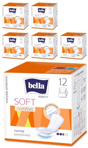 bella Panty Slipeinlagen Soft Comfort 12 Stück; 6er Pack (6 x 12 Stück) ohne Duft, einzeln verpackt
