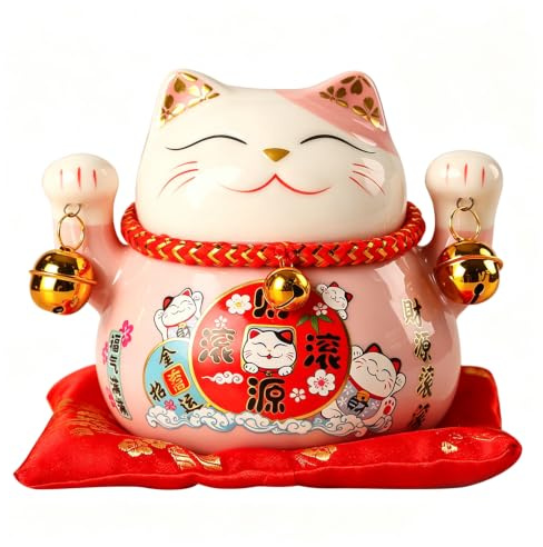 Lucky Cat, Maneki Neko Piggy Bank Beckoning Lucky Cats Fengshui Fortune Cat