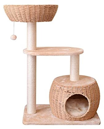 ASHSDI Katzen Kletterbaum Katzenbaum Hoch Klettergerüst Für Katzen, Kratzbaum, Kratzbaum, Möbel, Fitnessstudio, Haus, Spielzeug, Katze, Sprungplattform Katzenmöbel