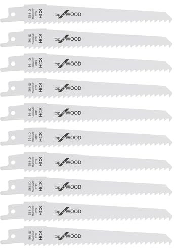 ECSiNG 10Pcs Lame Per Sega S611D Lama Per Sega A Sciabola Con Codolo 1/2 6TPI HCS Lame Per Sega Alternativa Per Taglio Legno Compatibile Con Bosch Compatibile Con Dewalt Compatibile Con Makita