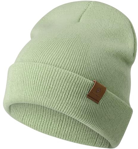 YANIKY Dammössa, herrmössa vinter, mjuk bekväm varm stickad mössa unisex, vindtät vintermössa, klassisk beanie-mössa perfekt för höst vinter och vår, Ljusgrön, one size
