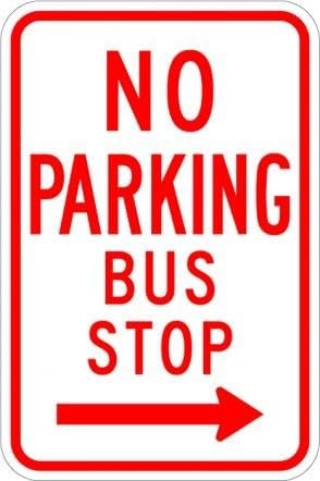 Fermata Dell'Autobus Con Divieto Di Sosta Segnali Di Avvertimento Cartello Decorativo In Metallo Decorative Targa In Metallo Retrò Targa Con Stampe Per Bagno Club Soggiorno M