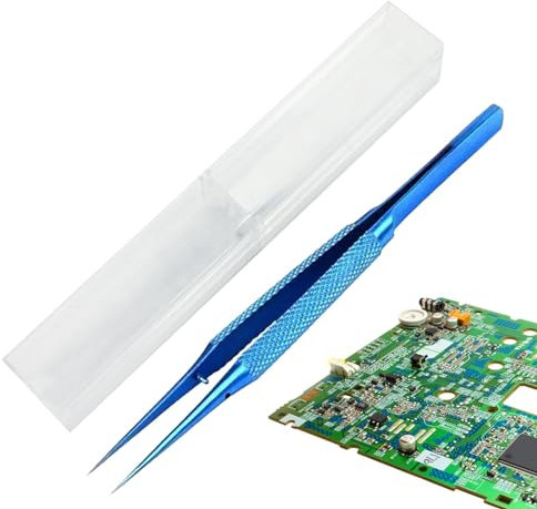 Präzisionspinzette, nicht-magnetische Pinzette, spitze Spitze mit Aufbewahrungsbox, 14 cm (5,5 Zoll), Handy-Reparaturwerkzeug, feine Spitze, Pinzette für Leiterplatten, Computer, Motherboards, Basteln