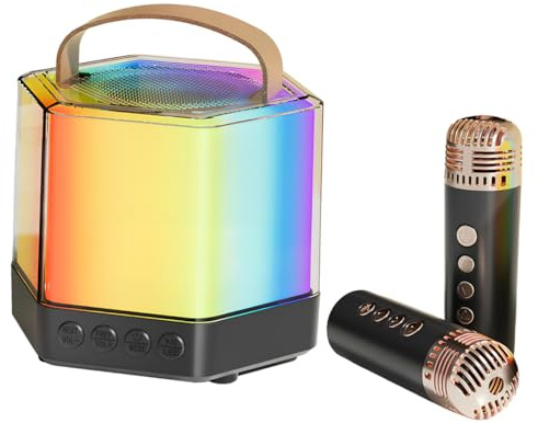 Vaguelly Karaoke Machine Wireless Microphones Portable Speaker Microphone for Boys and Girls Birthday Parties
