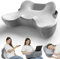 RUMMY Cojín de Lectura de Espuma viscoelástica con Bolsillos Laterales – Asiento ergonómico para Oficina en casa, Escribir y Relajarse en la Cama/sofá – Funda extraíble Lavable (Gris)
