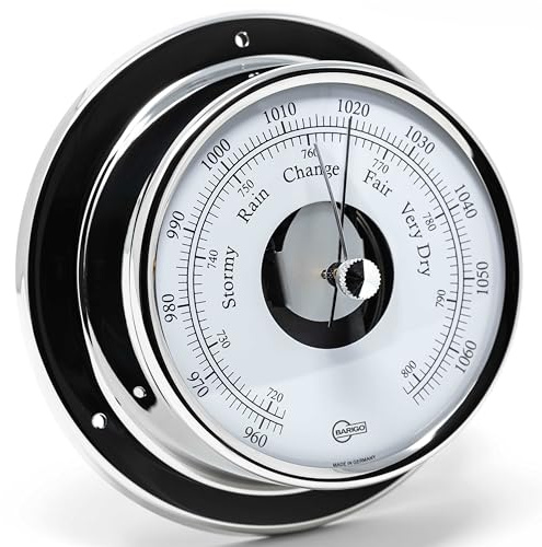 BARIGO 183RFPO TEMPO Barometer - 110 x 35 mm - Druckmessgerät mit Edelstahl-Gehäuse poliert - Made in Germany