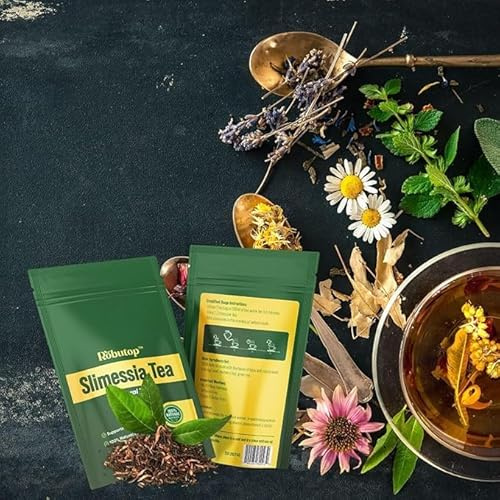 Sl-imessia Natural Herbal Tea – Digestive Support Blend with Lotus Leaf, Cassia Seed, Mulberry Leaf & Green Tea | 14 Caffeine-Free Tea Bags | by Robutop