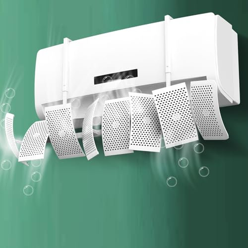 Deflector para Aire Acondicionado Universal Ajustable, 8 Aspas Orientables 270°, Montaje Rápido, Materiales Ecológicos, Evita Condensación, Ideal para Verano e Invierno