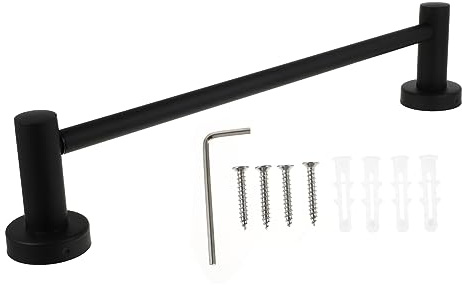 ORFOFE Adjustable Hand Towel Bar 304 Stainless Steel Black Bathroom Wall Mount Towel Holder Single Rod