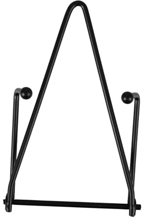 DECOMELODY Support Mural pour Assiette Céramique Noir Petit Format Porte Assiette Antidérapant Métal Support Photo et Cadre Décoratif pour Intérieur Stand Polyvalent pour Affichage et