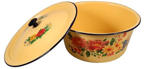 TOGEVAL zuppiera d'epoca bacinella per il lavaggio Pot smalto con il piccolo ciotole smaltate retrò mano frigorifero ciotola smaltata vintage ciotola da portata con