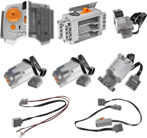 UNCLE BRICK 9 in 1 Motor Power Function Set,Equipped with Powerful High-Torque High-Speed Motor,Advanced Control Functions,Compatible with Major Brands,Suitable for Building Block Modification