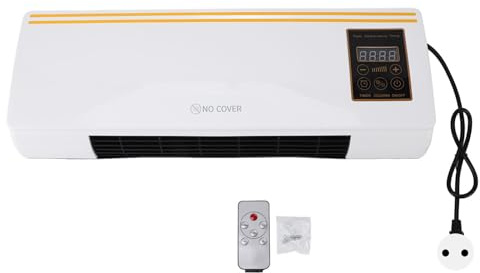 Termoventilatore da Parete Multifunzionale, Ventilatore Naturale e Riscaldamento, Design Salvaspazio Bianco, 110V - Alta Efficienza Energetica, Ventilatore Ventilazione e Calore