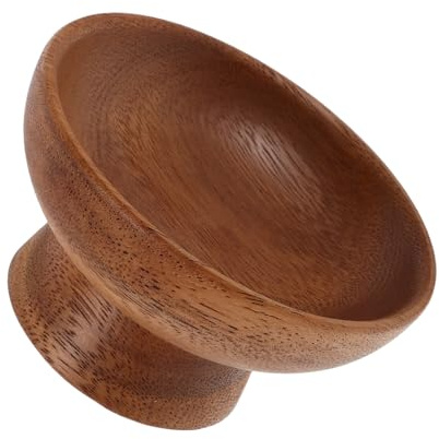POPETPOP Plateau de Rangement en Bois de Noyer sur Pied 10,6 X 10,6 X 5,7 Cm, Organiseur de Bureau Élégant pour Bijoux, Clés et Petits Accessoires, Présentoir Décoratif Pratique Maison