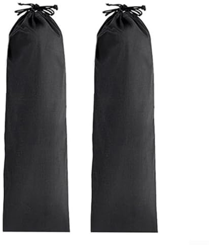 Long Drawstring Storage Bag for Tent Poles, Tripods and Umbrellas – Oxford Cloth Carry Case, 21 x 60 cm, Black, Pack of 2