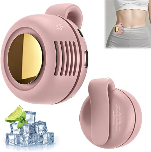 HOIDOKLY 2026 Nuevo Mini Ventilador Silencioso Portátil sin Aspas con Clip, Mini Ventilador Eléctrico Silencioso Portátil sin Aspas, Adecuado para Exteriores, Viajes y Oficina (Rosa)