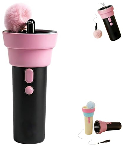 AHXHA Interaktives Katzenspielzeug, Katzenspielzeug zum Werfen, Elektrischer Katzen Teaser mit auswerfbarem Pompon, Spielzeug für Katzen zur Indoor, Spieljagd, Übung (Schwarz)