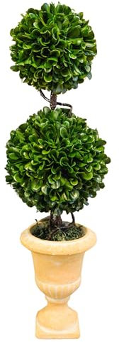 Admired By Nature Künstliche Buchsbaum-Formschnittpflanze, mit Doppelkugel im Topf, 45,7 cm hoch