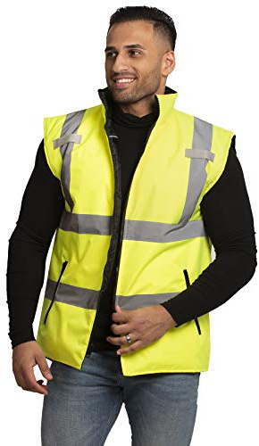 JORESTECH High Visibility Reversible Insulated Safety Vest with ANSI Compliant Reflective Tape Bodywarmer (Small)