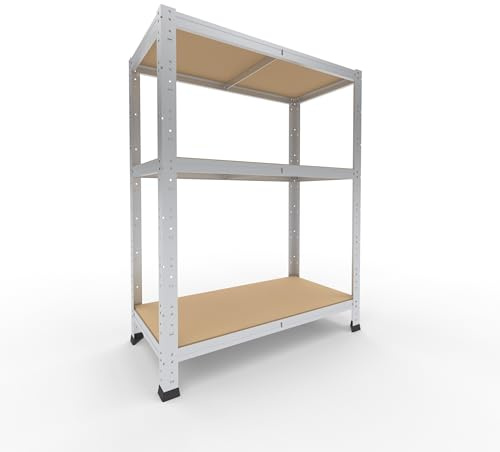 shelfplaza Home 100x80x40cm Schwerlastregal verzinkt mit 3 Böden x 175kg | Kellerregal · Lagerregal · Metallregal · Regale für Kellerraum · Steckregal · Abstellraum Regal