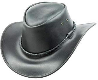 Black Jungle Kimbolton Lederhut aus Echtleder, Westernhut, Australienhut, Cowboyhut, Unisex, Braun/Schwarz/Tan