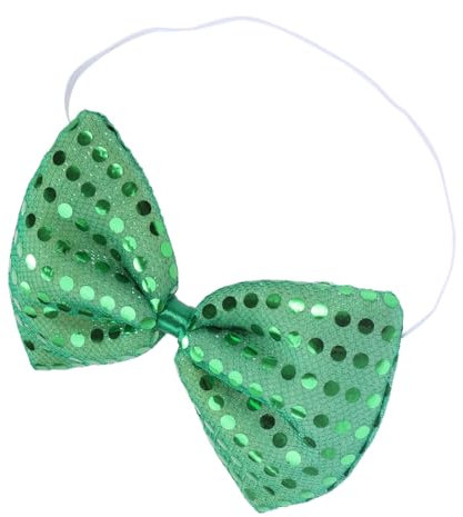 VALICLUD Glitzer Fliege Funkelnde Pailletten Fliege Verstellbarer Riemen Schnalle Glänzend für St. Patricks Tag Karneval Weihnachten Cosplay Party Haustier Grün
