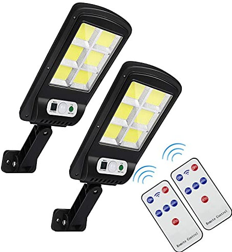HOLITIN 120 COB LED Solare Luce Della Strada Telecomando Sensore di Movimento Esterno Solare Lampade Della Luce Della Parete per Strada Percorso Giardino Patio Passi 2 pz
