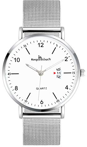SUPBRO Herren Uhren Mode Chronograph Quarz Uhr Männer Datum Kalender Wasserdicht Armbanduhr Sport Mesh Armband