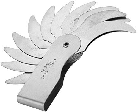 Radiuslehre, Edelstahl Radiusrundungslehre Externes internes konkaves konvexes Messwerkzeug zum Messen des Radius(R25-50MM)