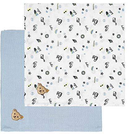 Steiff Baby Mulltücher Mullwindel Spucktücher in Geschenkbox (Hello Summer)