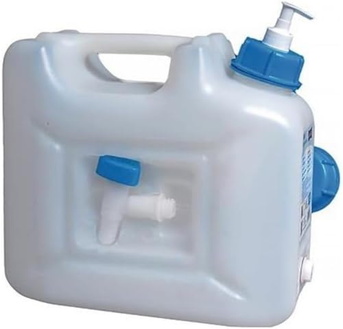 hünersdorff | Hygiene Kanister | 12l Wasserkanister inkl. 250ml Seifenspender + Ablasshahn | natur