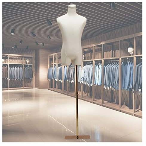 LXLIGHTS Cuerpo De Maniquí Torso Masculino, Media Escala Modistas Modelo Ficticio Forma Vestido Con Planchar Base Cuadrada, Ajustable Cuerpo Maniquíes para La Exhibición Del Vestido Traje Ventana Tien