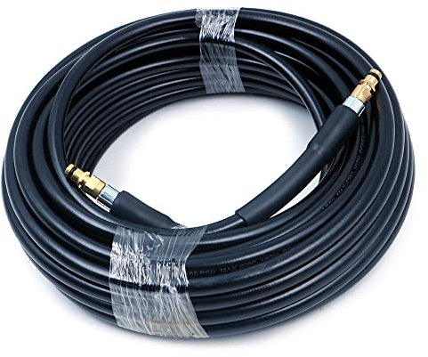 NUZAMAS 15 m Hochdruck-Ersatzschlauch, 5800 PSI Schlauchverlängerung Hochdruckreiniger Schlauch Ablaufreinigungsset K2 K3 K4 K5 K6 K7 Click Typ Stecker Schnellverbinder