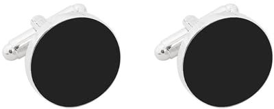 YKKJ Manschettenknöpfe, Herren Hochzeit Manschettenknöpfe 1 Paar Edelstahl Manschettenknopf Schwarz Cufflinks für Herren Shirt Business Hochzeit oder als Geburtstagsgeschenk