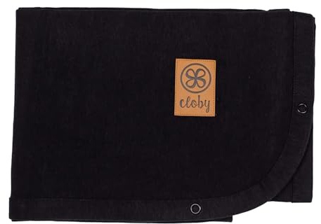 Cloby Babydecke mit UV-Schutz (UPF 50+) multifunktional Decke Sonnenschutz Kinderwagen Babyschale Midnight Black schwarz