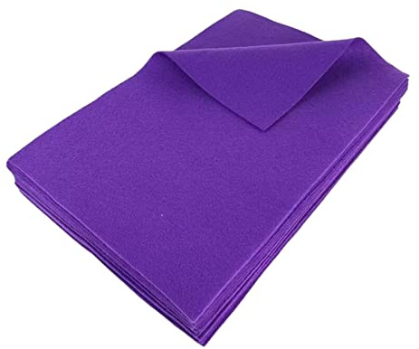 Jtnohx Filzstoff, Weiche Farbig Filz zum Basteln, 1,4mm dick Bastelfilz, 20x30cm Filzplatten für Heimwerker und Nähprojekte (Lila)