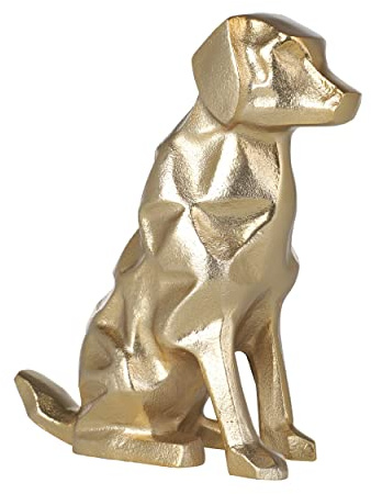 EGLO LIVING Dekofigur Hund Nolalu, Elegante Zimmerdeko | Dekoration für Wohnzimmer, Tischdeko aus Metall in Messing, Wohnzimmerdeko 24,5 cm