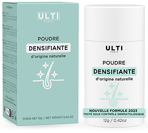 Ulti Paris Poudre Densifiante Cheveux 12g Fibre Capillaire Naturelle Châtain Clair - Light Brown pour Homme et Femme