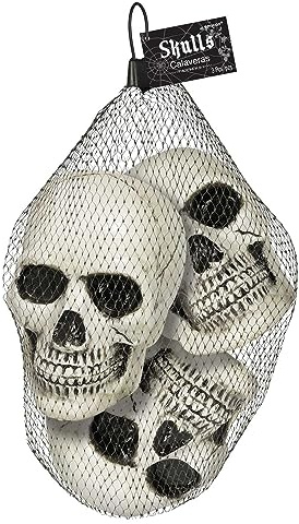 amscan 3 Totenköpfe Fright Night Plastik 10 x 10 cm