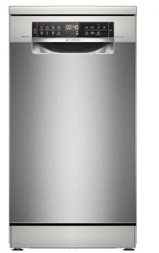 Bosch SPS6YMI14E, Serie 6, Smarter Freistehender Geschirrspüler 45 cm, Besteckschublade, Spülmaschine mit Zeolith Trocknung, besonders leise, höhenverstellbarer Oberkorb, Favoritenprogramm, AquaStop