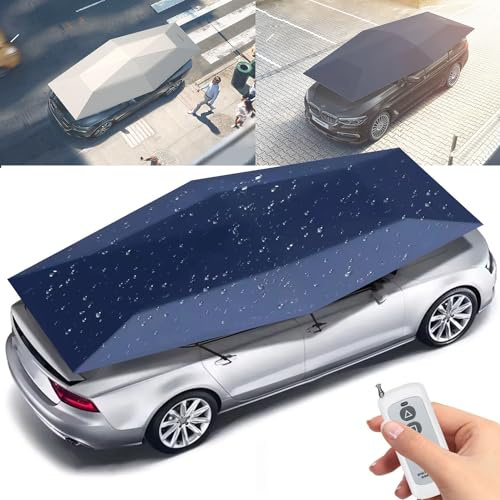 Moupeaktain Fully Automatic Universal Car Tent, 4.8 M, Blue, 99% UV Protection, Water Resistant, Car Compatible, Universal Fit, Full Exterior Coverage, 4800×2300mm