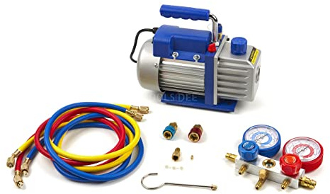 HBM-vakuumpump 1-steg med 2-vägs manometerset 60 liter per minut