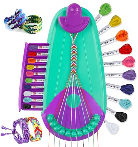 Plunack Freundschaftsarmbänder Selber Machen Set für Mädchen 6-12 Jahre | Armbänder Basteln: 20 Fäden in 10 Farben & Aufbewahrungsbox – kreatives Geschenk für Mädchen zu Geburtstag & Weihnachten