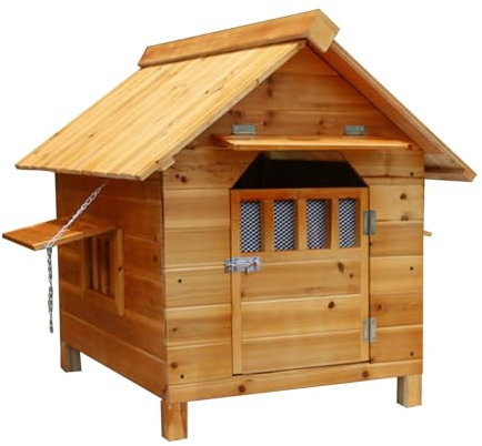 MBBTAG Hundehütte isoliert, hundehütte outdoor große hunde, hundebox holz, Mit Sonnenblende und Tür, Wetterfest für den Innen- und Außenbereich, herausnehmbarer Boden, hundezwinger outdoor(56x45x48cm)
