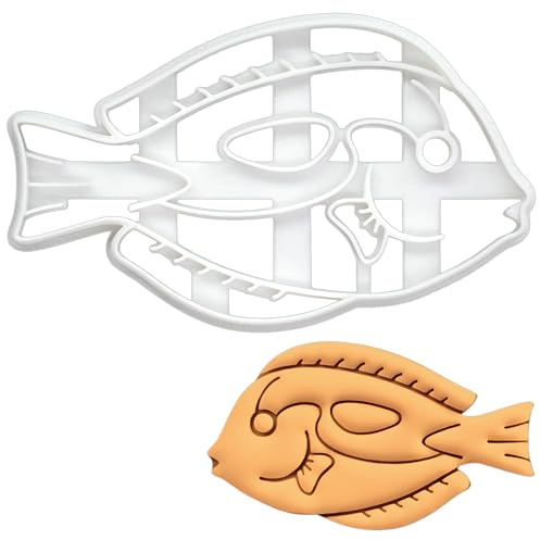 BAKERLOGY Paletten-Doktorfisch Ausstechform - Regal Blue Tang Fisch Ausstecher, Detailliertes Keksausstecher, Ideal für Fondant, Keksteig, Ton