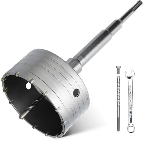 hsawbit Punta per trapano SDS da 120 mm, con gambo SDS da 220 mm, sega a tazza per muratura, sega a tazza per calcestruzzo, mattoni e pietra