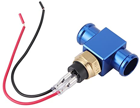 Tuyau Droit de Moto avec Thermostat, Kit de Commutateur de Température d'eau, adapté aux Motos (BLUE)