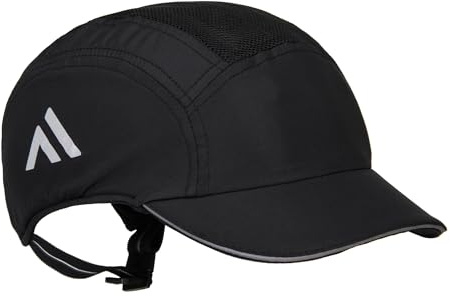Portwest PS79 AirTech Light Bump Cap Lightweight Head Protection Impact Resistant Shell Ventilated Design Reflective Piping Adjustable Fit Certified Safety, Black, One Size