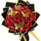 LARDUX Bouquet di 24 rose glitterate, bouquet di rose artificiali per San Valentino, bouquet di fiori finti glitterati rossi con corona, per regali, matrimoni, anniversari, fidanzamenti, compleanni,