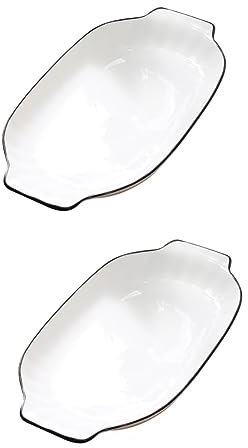 Cabilock 2 Piezas De Cuenco Para Mezclar Condimentos Cubiertos Para Acampar Pecera Plato Para Hornear Peces Plato Para Pescado Con Doble Asa Tabla Para Pescado Kit De Cuenco Para